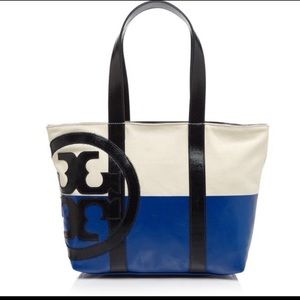Tory Burch beach dipped blue tote